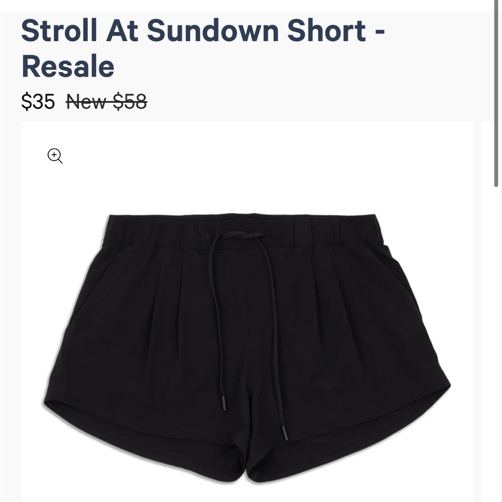 Lululemon Stroll At Sundown Short - Black Size 4